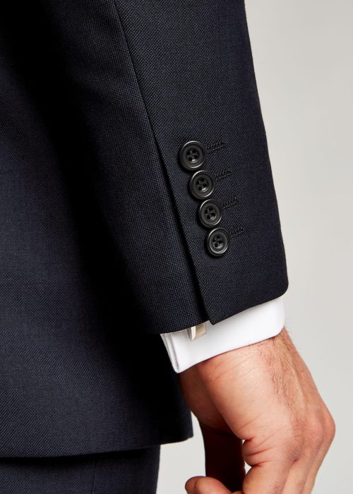 Men's 4 button cuff suit detail navy suit from London