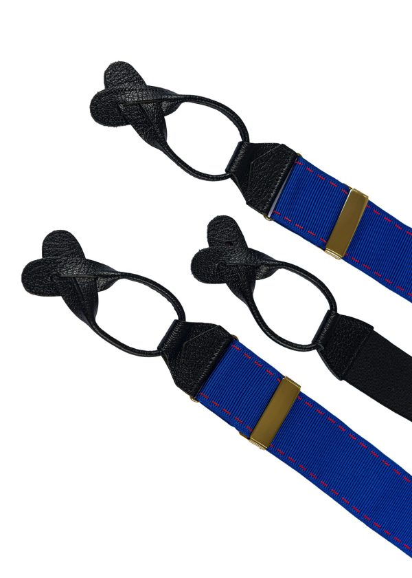 Men's royal red slipstitch braces by Roderick Charles