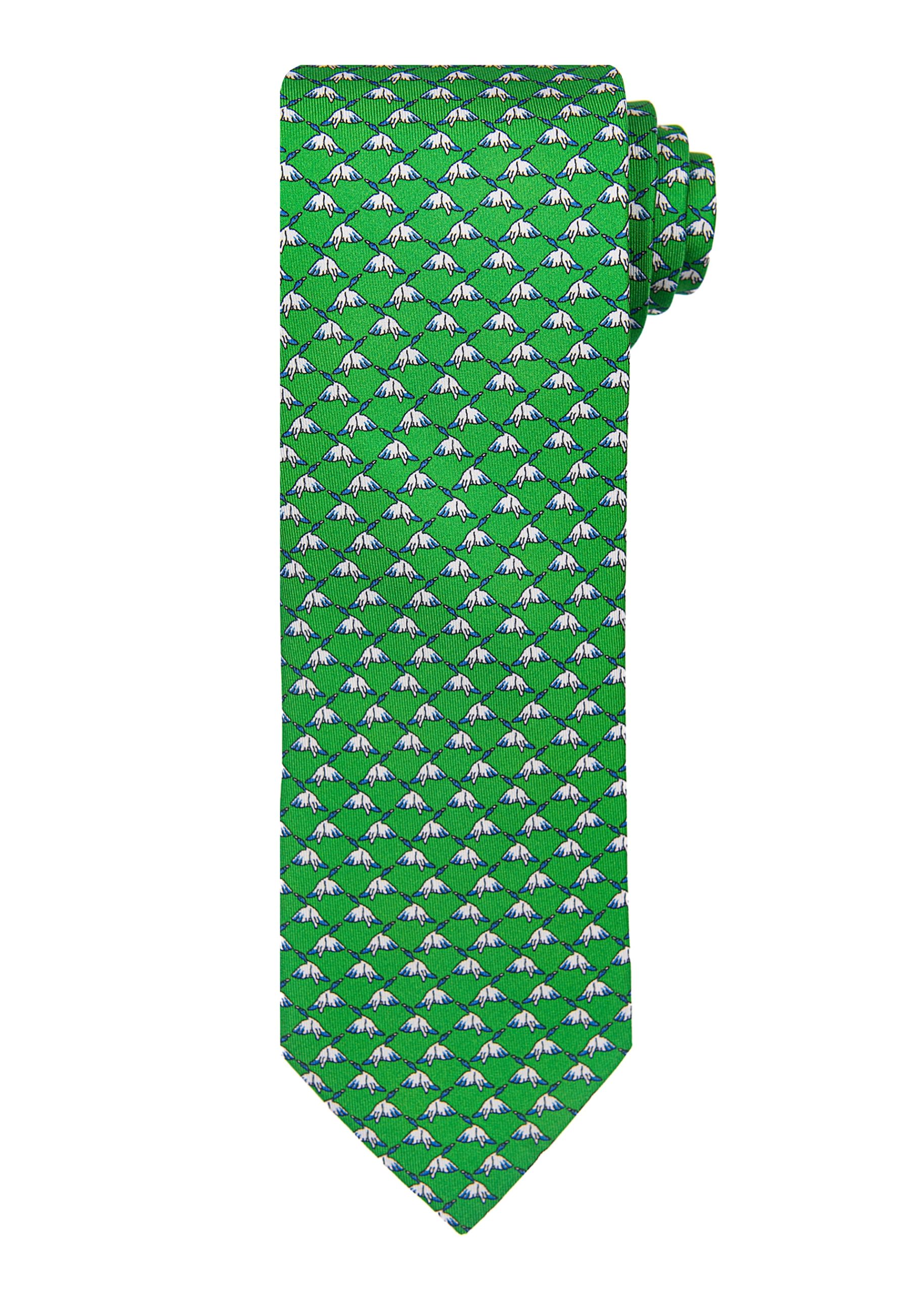 Flying Duck Green Silk Tie - Roderick Charles