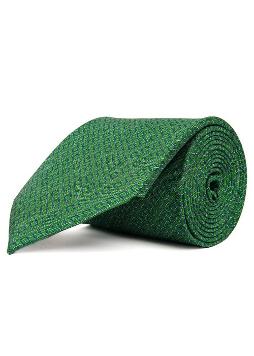 Men's green and blue business tie