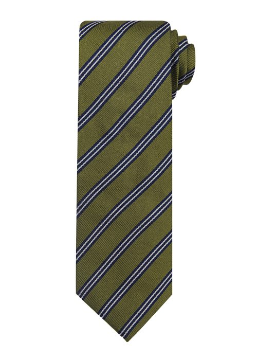 Green and navy men's stripped tie