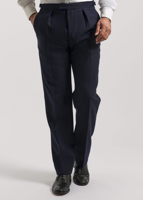 Men's classic fit navy suit trousers