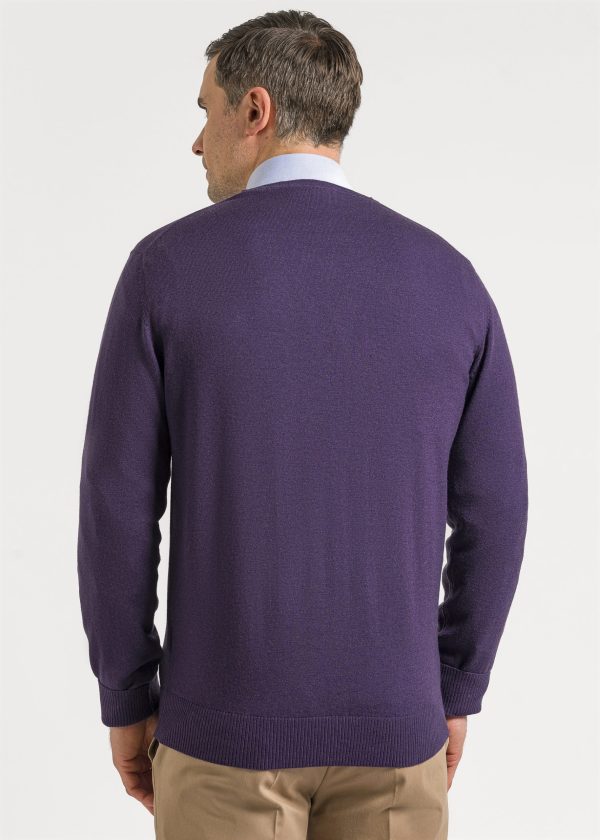 Mens merino purple sweater