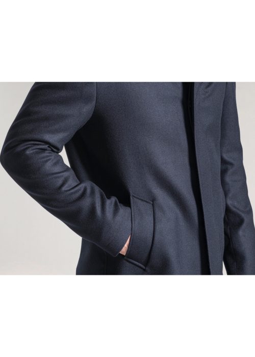 Men's navy wool outerwear jacket