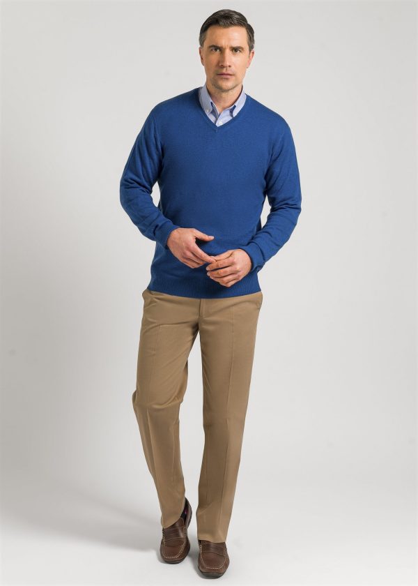 Blue knitwear sweater by Roderick Charles