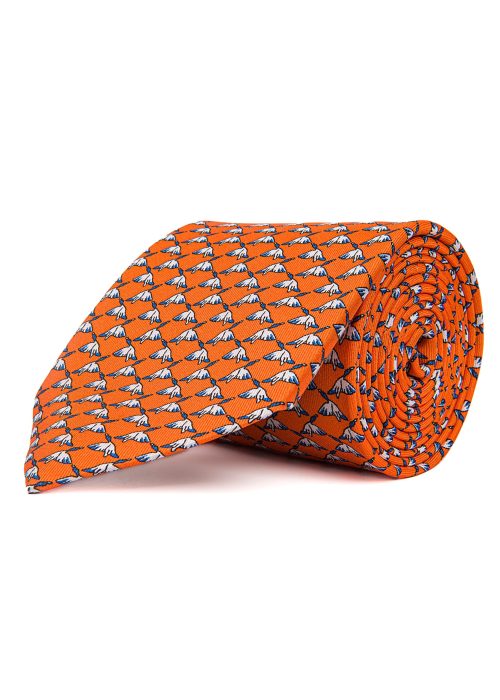 Flying duck tie in orange by Roderick Charles