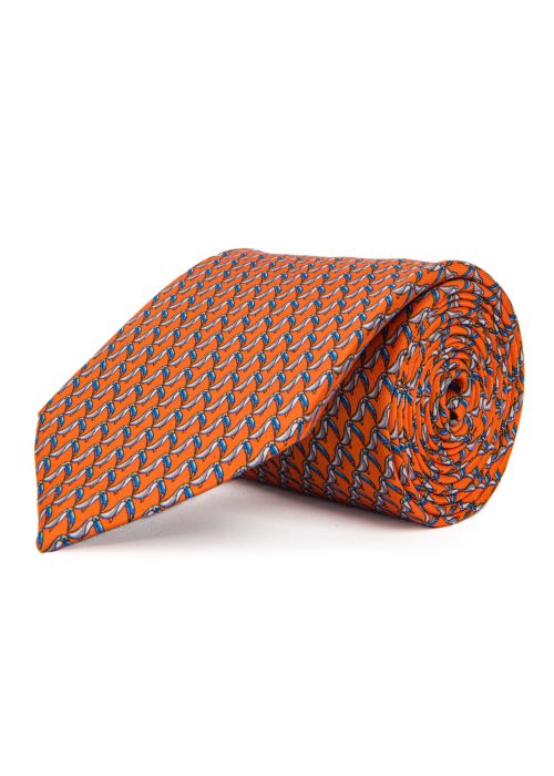 Roderick Charles orange patterned tie