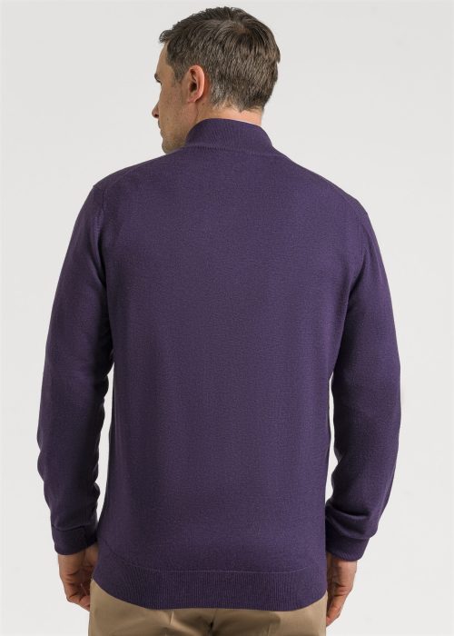 Roderick Charles purple quater zip knitwear