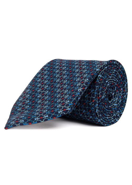 London blue and red link pip men's tie