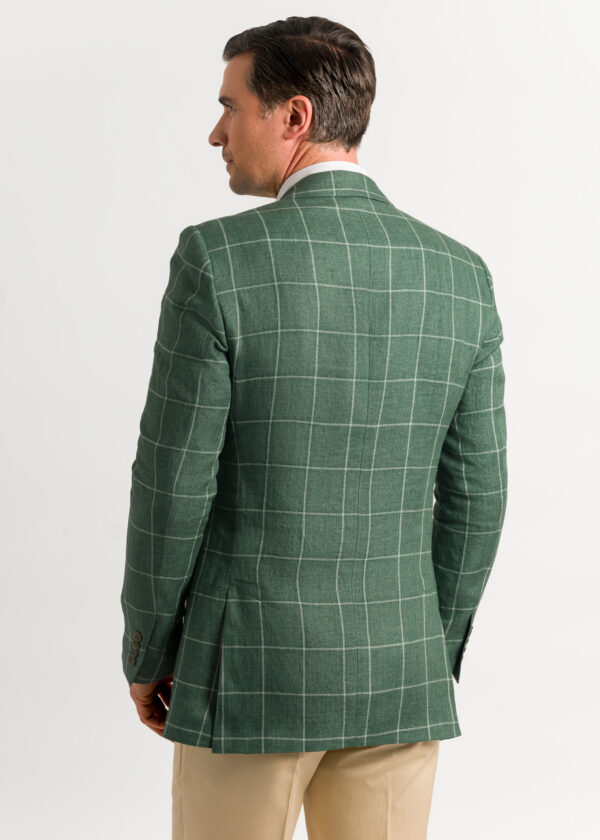 Green Windowpane Linen Jacket - Roderick Charles