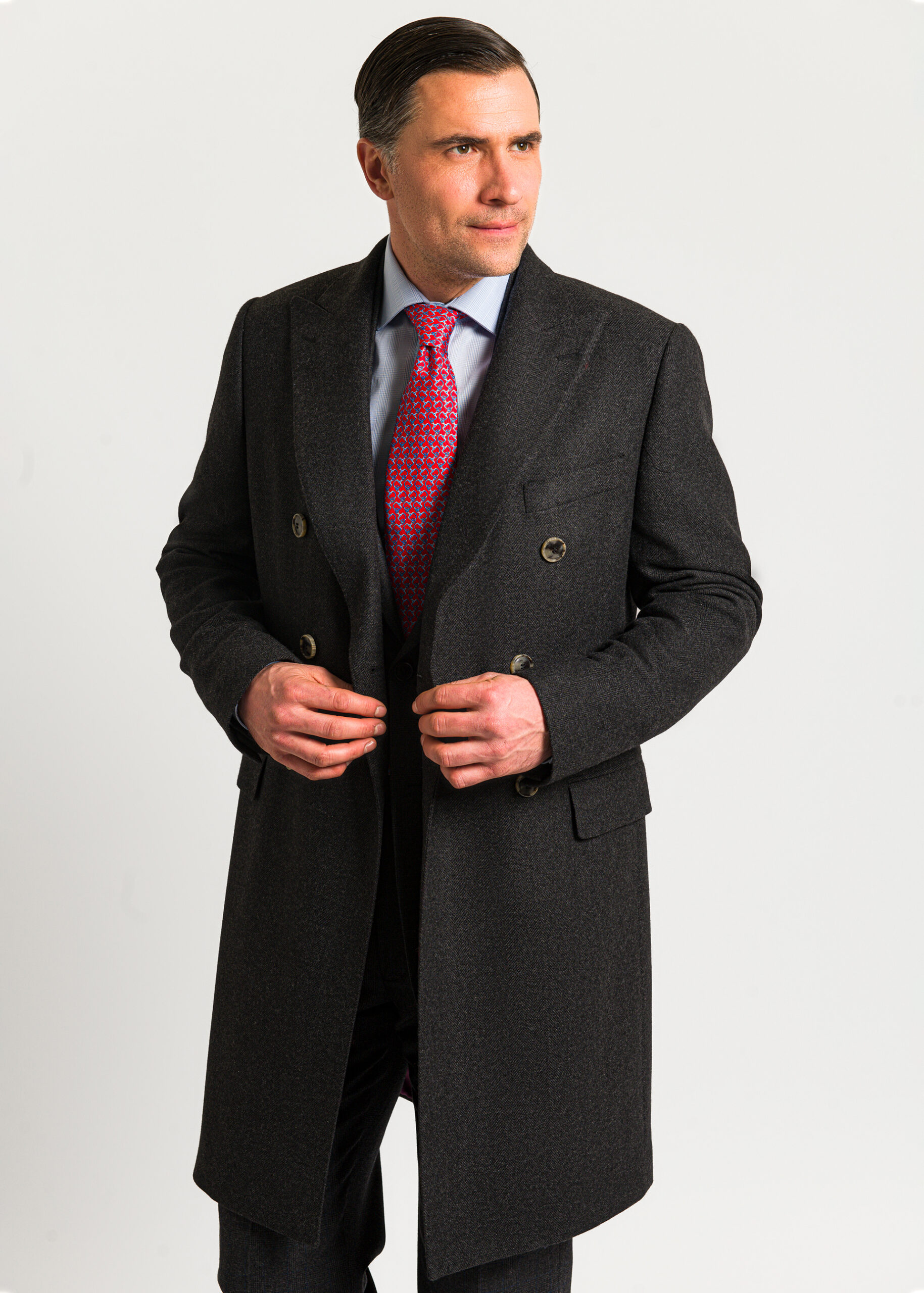 Bertie Wooster - Double Breasted Grey Overcoat - Roderick Charles