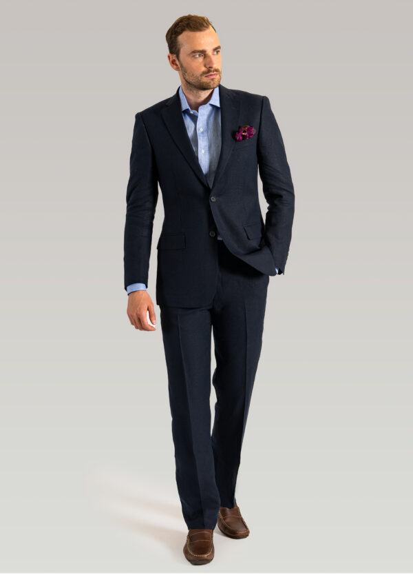 Navy Linen Suit - Roderick Charles