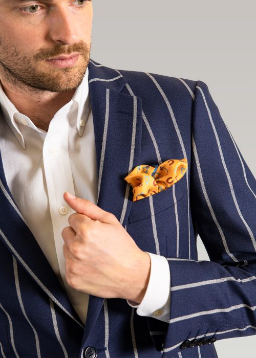 Beautiful men's striped navy and white tailored blazer.