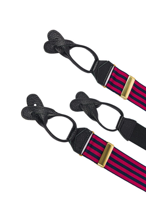 Classic navy and wine striped braces