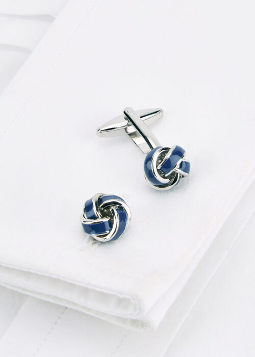 A Roderick Charles royal blue knot cufflink