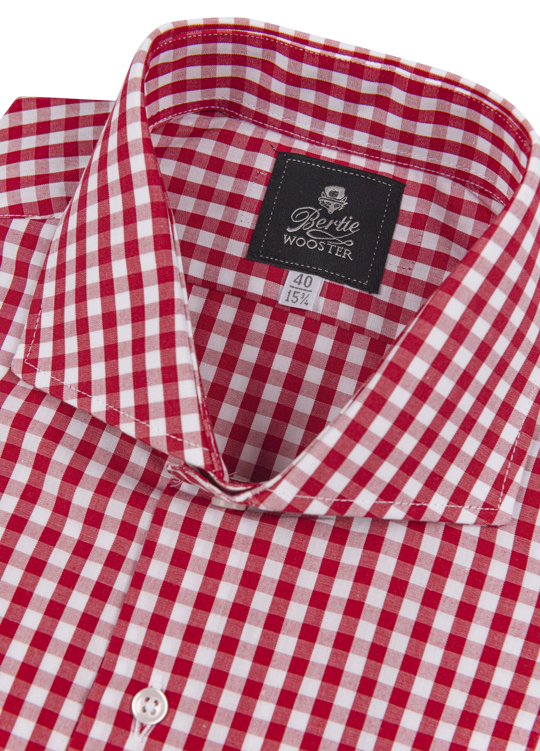 red and white gingham shirt