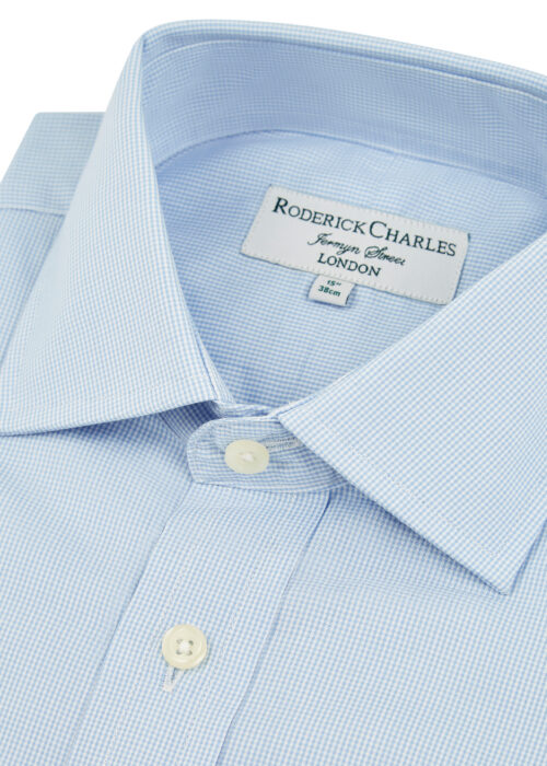 A double cuff Roderick Charles micro gingham shirt