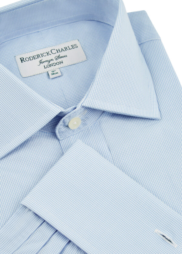 A Roderick Charles micro gingham double cuff cotton shirt