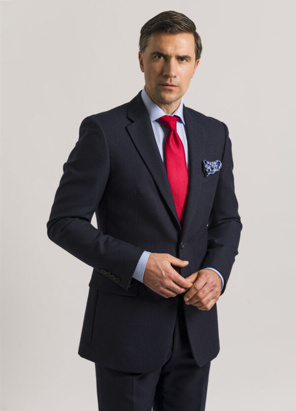 A stylish Roderick Charles tailored fit navy hopsack suit