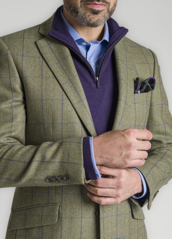 Green Purple Royal Windowpane Jacket Roderick Charles