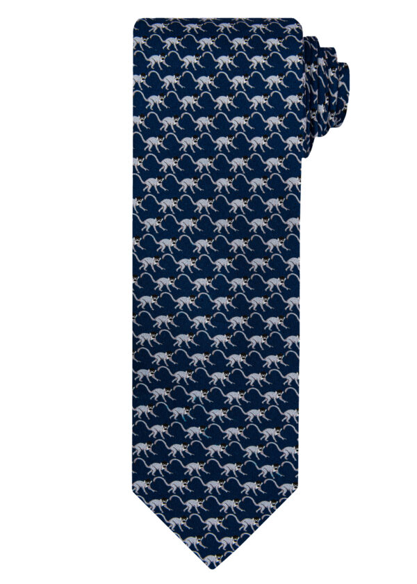 A smart Roderick Charles navy silk monkey tie