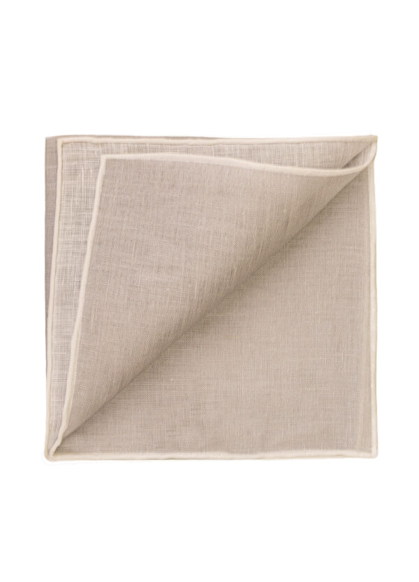 A Roderick Charles silver linen pocket square, for a subtle yet exceptional touch, with hand-finished edges