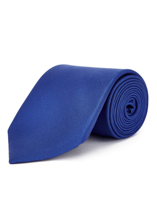 A royal blue Roderick Charles plain silk tie