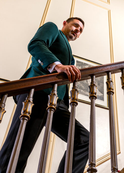 Velvet Dinner Jacket for Black tie events by Roderick Charles.