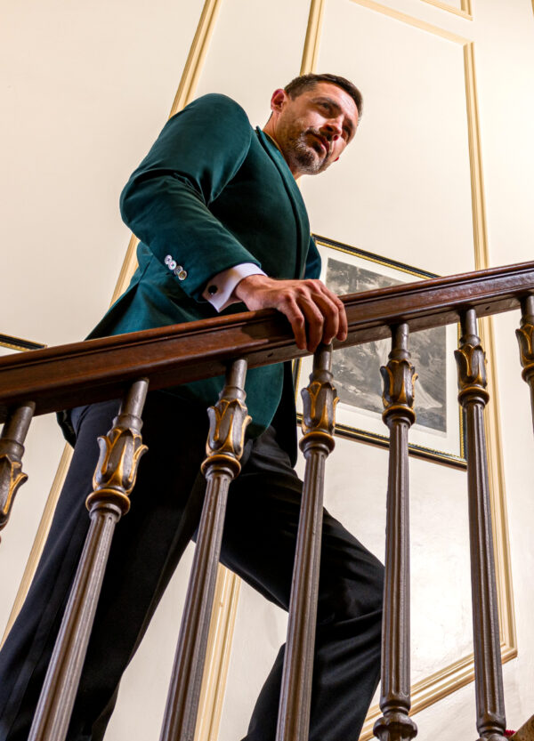 Velvet Dinner Jacket for Black tie events by Roderick Charles.