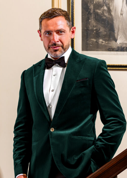 Men's Bottle Green Velvet Dinner Jacket