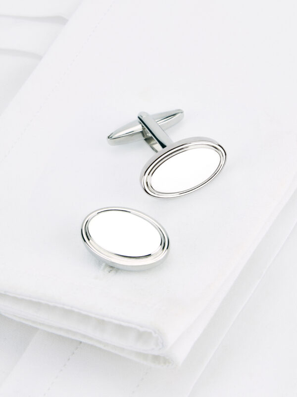 Nickel Oval Cufflinks