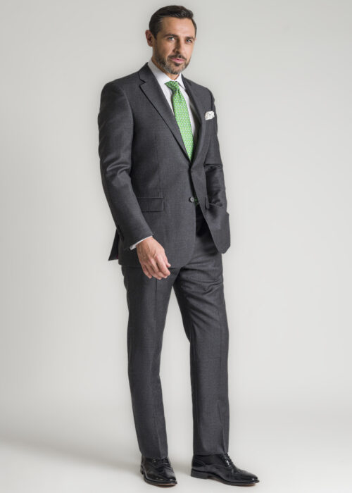 A tailored fit dark grey Roderick Charles pinhead suit